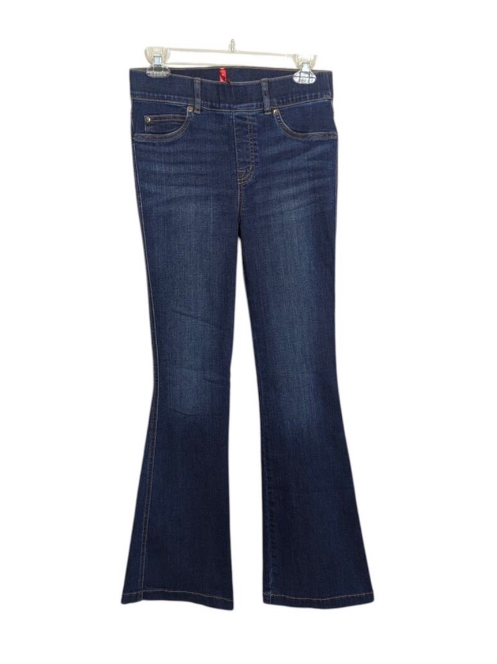SPANX Dark Wash Denim Flare Pull On Jeans Size Small